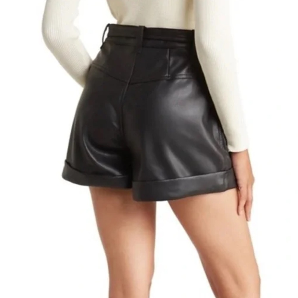 NY & Company High Waist Black Vegan Leather Shorts